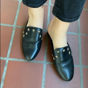 Michael Kors Leather Gold Star Studded Mules | 7.5